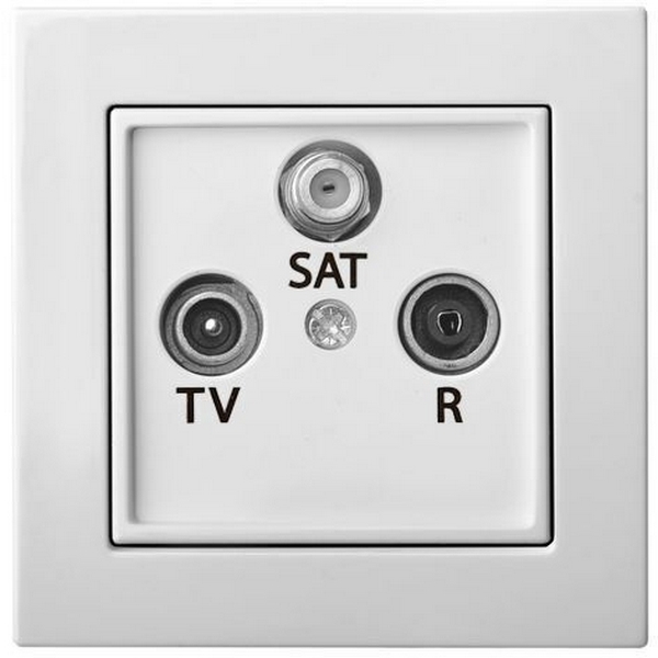 Изображение товара Розетка SAT-TV-R оконечная, белая, Classic Kanlux 1010101014