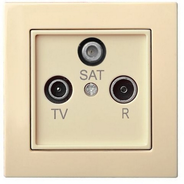 Изображение товара Розетка SAT-TV-R оконечная, слоновая кость, Classic Kanlux 1010201014 Изображение товара Розетка SAT-TV-R оконечная, слоновая кость, Classic Kanlux 1010201014