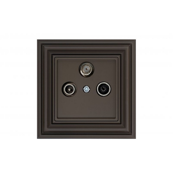 Изображение товара Розетка SAT-TV-R оконечная, коричневая матовая, Classic Kanlux 1013401014