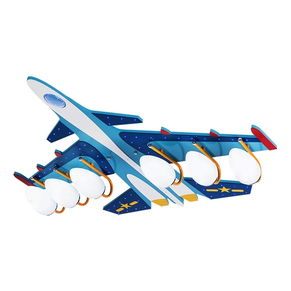 

Детская потолочная люстра самолет с пультом для мальчиков Deti_avia 74506 (Kink Light), Голубой, Deti_avia 074506