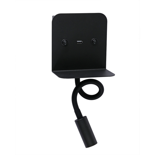 

Настенный светильник Kink Light Лалит 08074,19 черный с разъёмом USB, Лалит 08074,19