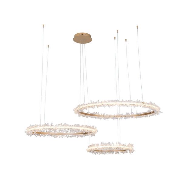 

Подвесной светильник хрустальный светодиодный Лаура 08246,33P (Kink Light), Золото, Лаура 08246,33P