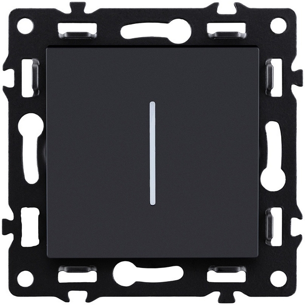 

Выключатель 1-клавишный 10А/250В с LED подсветкой, черный Kollinger Asthetik AS-007BK, Asthetik AS-007BK