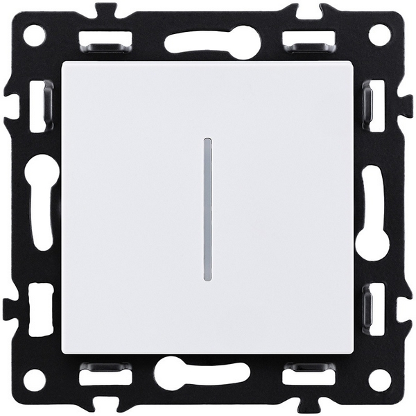 Изображение товара Выключатель 1-клавишный 10А/250В с LED подсветкой белый Kollinger Asthetik AS-007WH