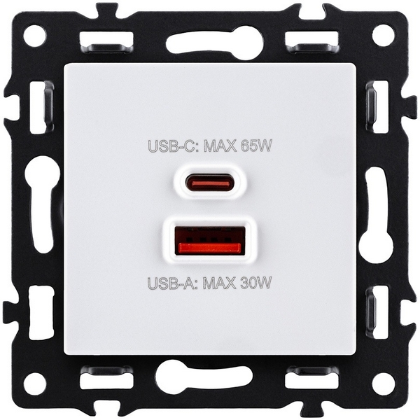 

Розетка USB A+C 65W белый Kollinger Asthetik AS-024WH, Asthetik AS-024WH