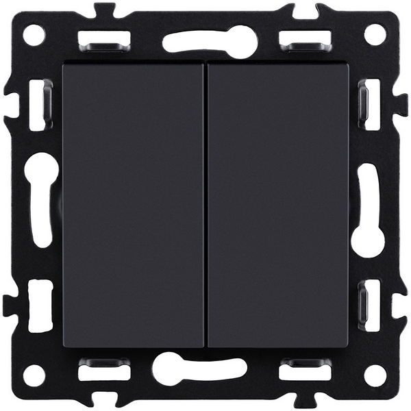 

Выключатель кнопочный 2-клавишный 10А/250В черный Kollinger Asthetik AS-025BK, Asthetik AS-025BK