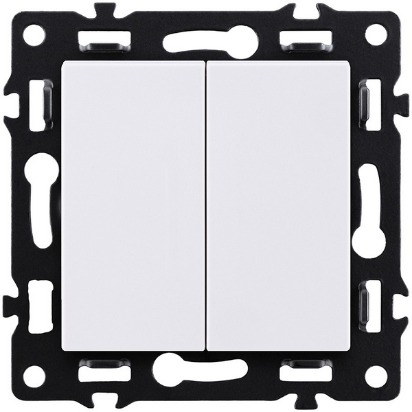 

Выключатель кнопочный 2-клавишный 10А/250В белый Kollinger Asthetik AS-025WH, Asthetik AS-025WH