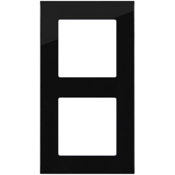Изображение товара Рамка 2-постовая стекло черный Kollinger Asthetik AS2BK для электросчетчиков