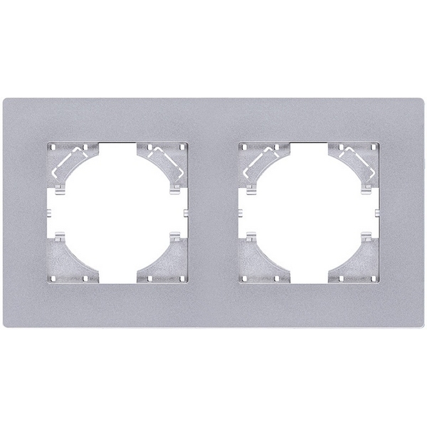 Изображение товара Рамка 2-постовая серого цвета Kollinger Aspekt AT2GY для электропроводки