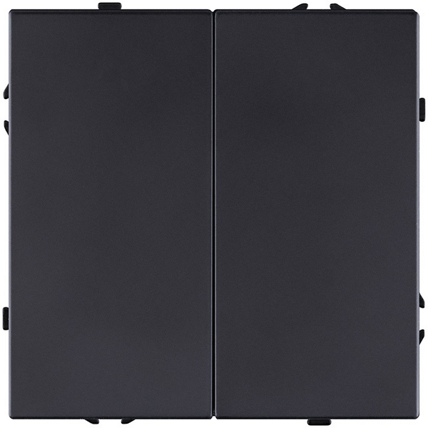 Изображение товара Выключатель 2-клавишный 10А IP20 Kollinger Eclipse EC-004BK черный матовый