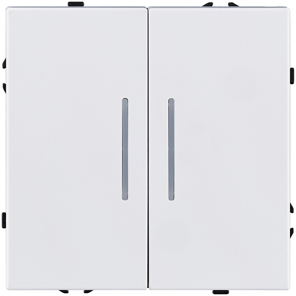 

Выключатель 2-клавишный 10А/250В с LED подсветкой, белый глянцевый Kollinger Eclipse EC-010WG, Eclipse EC-010WG