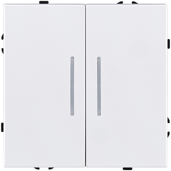 Изображение товара Выключатель 2-клавишный с LED подсветкой Kollinger Eclipse EC-010WH белый матовый