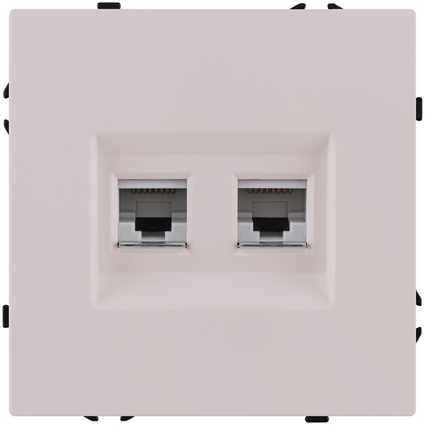 Изображение товара Розетка двойная Ethernet RJ45 Kollinger Eclipse EC-018CM матовая кашемир