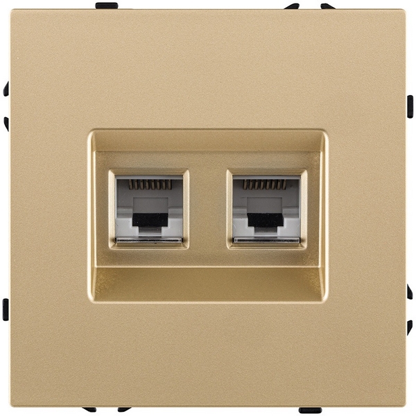 

Розетка двойная Ethernet RJ45 золотой Kollinger Eclipse EC-018GD, Золото, Eclipse EC-018GD