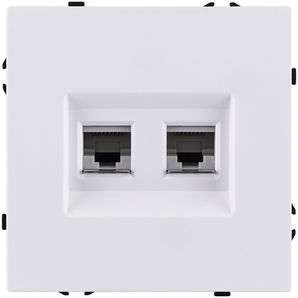 

Розетка двойная Ethernet RJ45 белый глянцевый Kollinger Eclipse EC-018WG, Eclipse EC-018WG