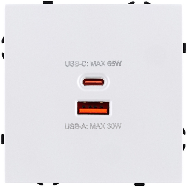 Изображение товара Розетка USB A+C 65W белый матовый Kollinger Eclipse EC-024WH