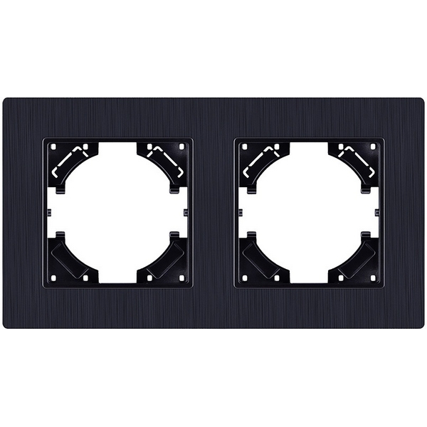 Изображение товара Рамка 2-постовая черная Kollinger Eleganz Plex EP2BK для электромонтажа