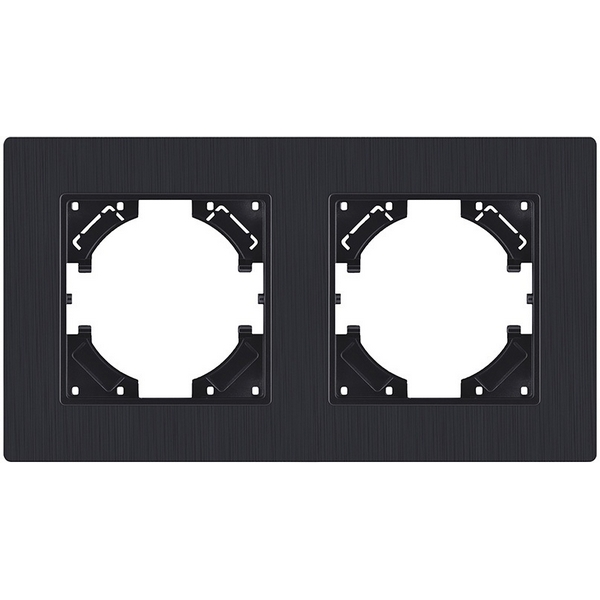 Изображение товара Рамка 2-постовая черный матовый Kollinger Eleganz Plex EP2BM