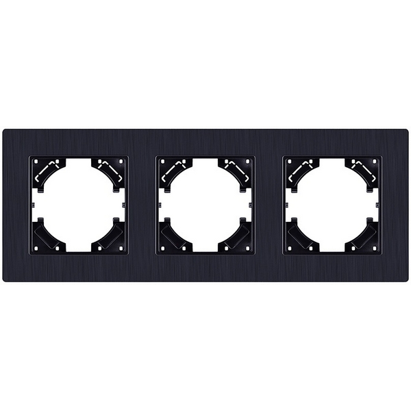 Изображение товара Рамка 3-постовая черная Kollinger Eleganz Plex EP3BK