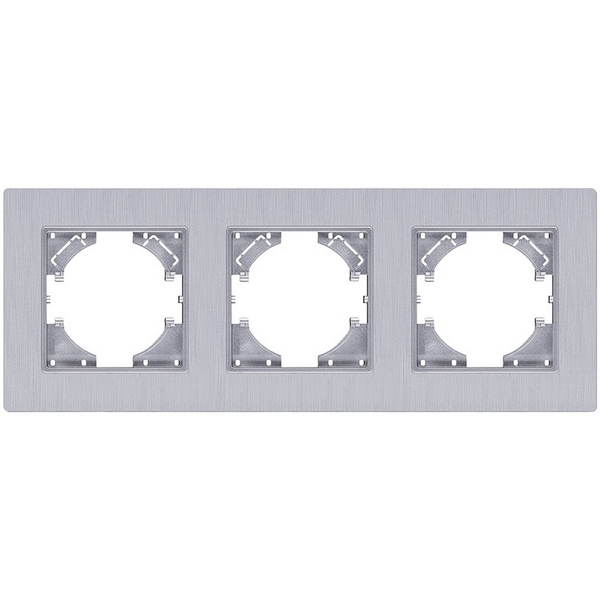 Изображение товара Рамка 3-постовая серого цвета Kollinger Eleganz Plex EP3GY компактная и стильная