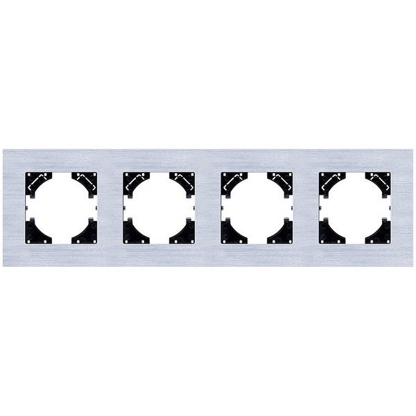 Изображение товара Рамка 4-постовая серебро Kollinger Reflex AL RA4SR для кабельных систем