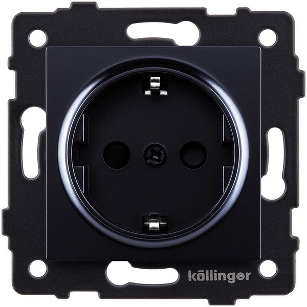 

Розетка штепсельная SCHUKO 16A/250 В черный Kollinger REA-002BK для Aspekt, Eleganz, Reflex, Aspekt REA-002BK