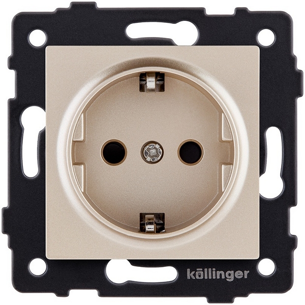 Изображение товара Розетка SCHUKO 16A 250 В золотая Kollinger REA-002GD для Aspekt Eleganz Reflex