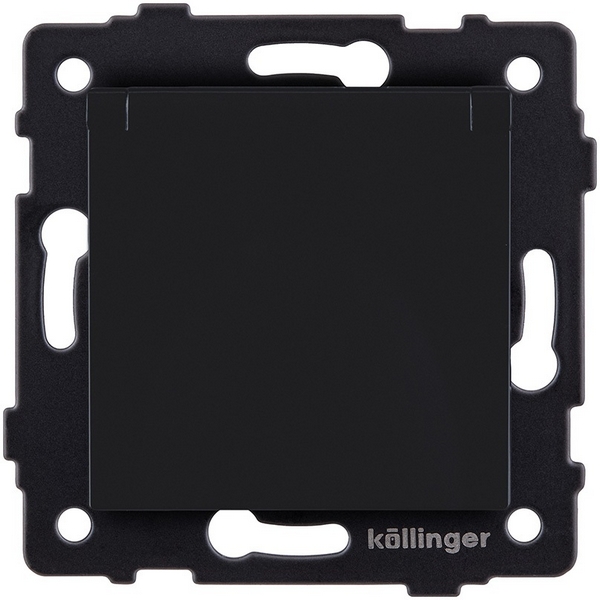 Изображение товара Розетка SCHUKO 16A/250 В Kollinger REA-006BM с крышкой черный матовый