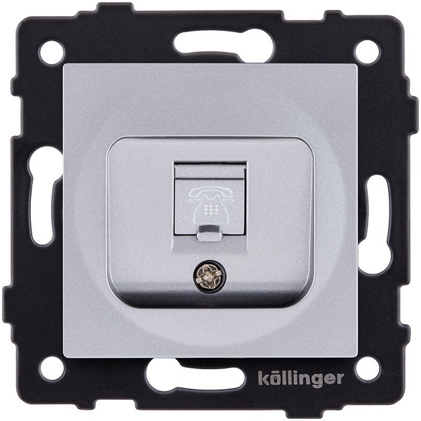 Изображение товара Розетка телефонная RJ11 серого цвета Kollinger REA-009GY для системы Aspekt Eleganz Reflex