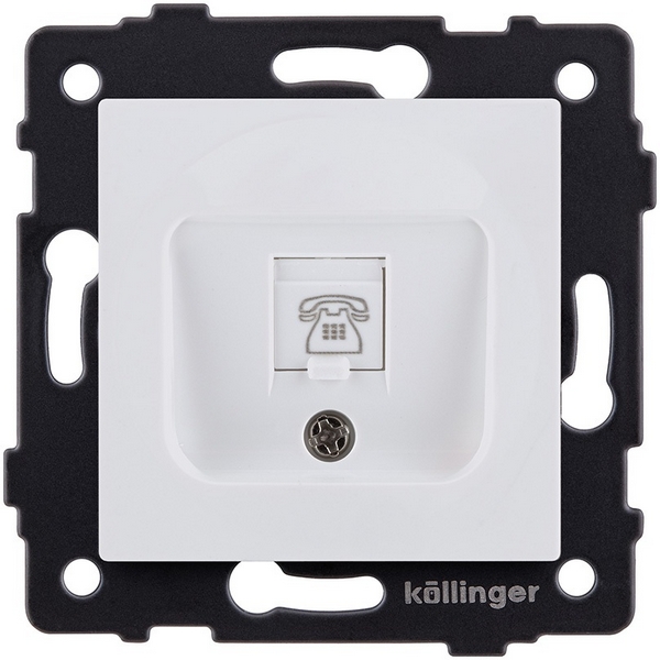 Изображение товара Телефонная розетка RJ11 белая матовая Kollinger REA-009WM для домашнего и офисного использования