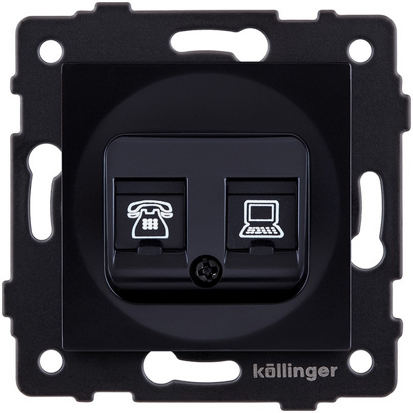 

Розетка двойная RJ11 + RJ45 черный Kollinger REA-011BK для Aspekt, Eleganz, Reflex, Aspekt REA-011BK