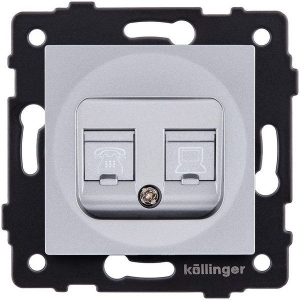 

Розетка двойная RJ11 + RJ45 серый Kollinger REA-011GY для Aspekt, Eleganz, Reflex, Aspekt REA-011GY