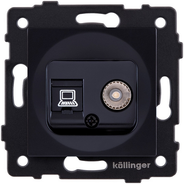 

Розетка двойная TV (мама) + RJ45 черный Kollinger REA-012BK для Aspekt, Eleganz, Reflex, Aspekt REA-012BK