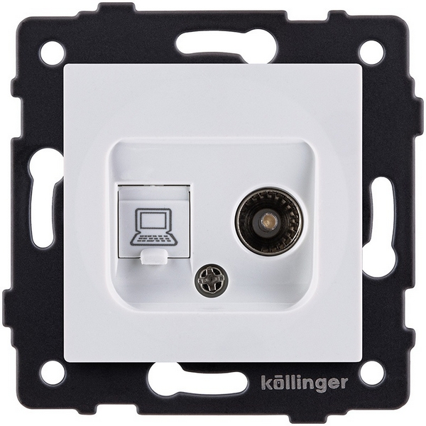 

Розетка двойная TV (мама) + RJ45 белый Kollinger REA-012WH для Aspekt, Eleganz, Reflex, Aspekt REA-012WH