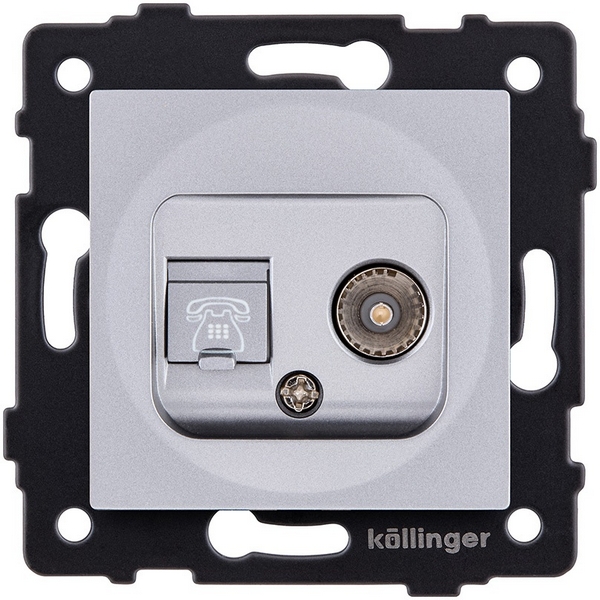 

Розетка двойная TV (мама) + телефонная розетка RJ11, серый Kollinger REA-013GY для Aspekt, Eleganz, Reflex, Aspekt REA-013GY