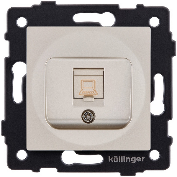 Изображение товара Розетка Ethernet RJ45 золотая Kollinger REA-018GD для системы Aspekt Eleganz Reflex