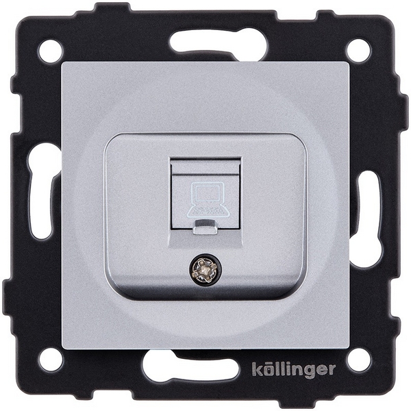 Изображение товара Розетка Ethernet RJ45 серый Kollinger REA-018GY для системы Aspekt Eleganz Reflex