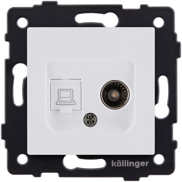 

Розетка двойная TV (мама) + RJ45 белый матовый Kollinger REA-021WM для Aspekt, Eleganz, Reflex, Aspekt REA-021WM