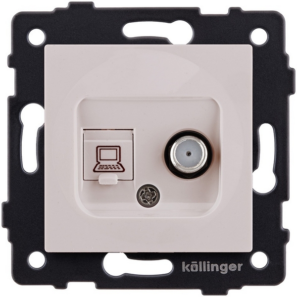 

Розетка двойная спутниковая SAT + RJ45 кашемир матовый Kollinger REA-022CM для Aspekt, Eleganz, Reflex, Aspekt REA-022CM