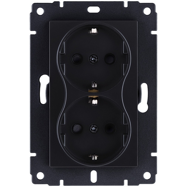 

Розетка штепсельная SCHUKO двойная 16A/250 В черный матовый Kollinger REA-032BM для Aspekt, Eleganz, Reflex, Aspekt REA-032BM