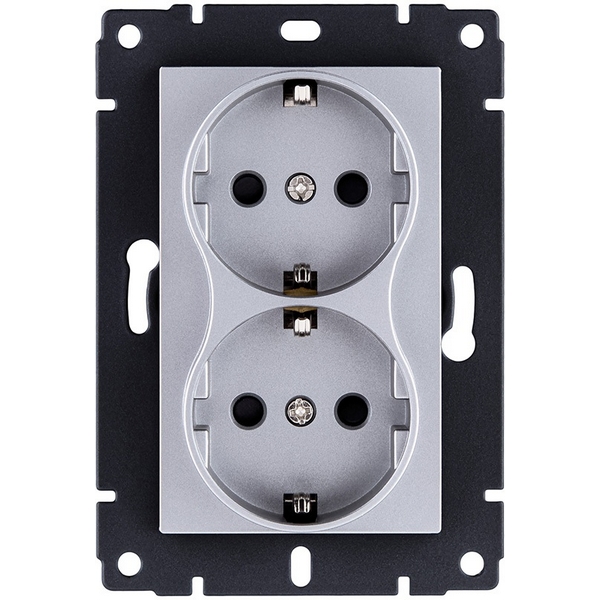 Изображение товара Розетка штепсельная SCHUKO двойная Kollinger REA-032GY для встраивания