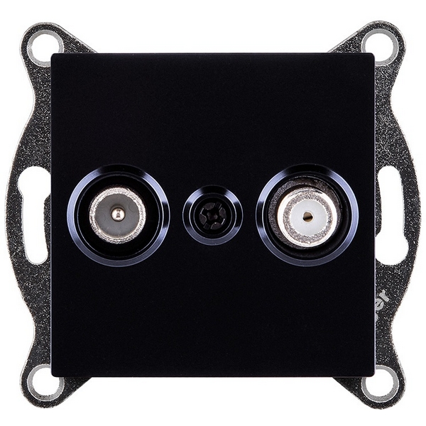 Изображение товара Розетка двойная TV и спутниковая SAT Kollinger REA-035BK для Aspekt и Reflex