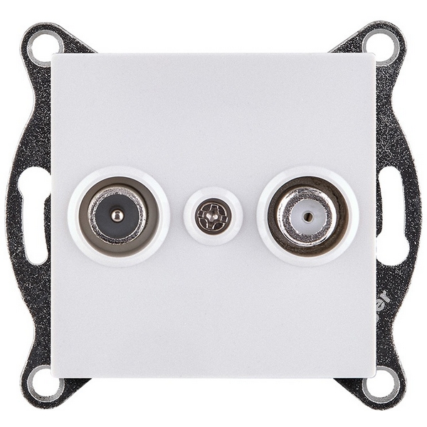 Изображение товара Двойная TV и спутниковая розетка Kollinger REA-035WH Белая для Aspekt Eleganz Reflex