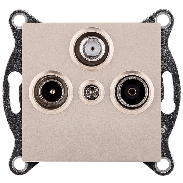 Изображение товара Розетка тройная TV и спутниковая SAT золотая Kollinger REA-036GD