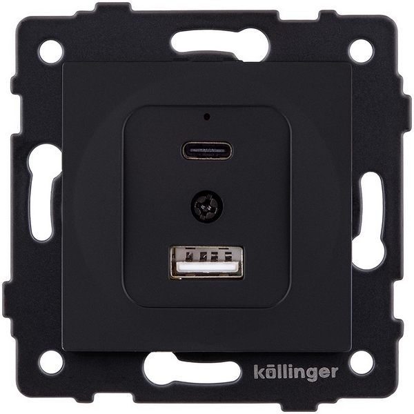 

Розетка USB A+C 20W черный матовый Kollinger REA-037BM для Aspekt, Eleganz, Reflex, Aspekt REA-037BM