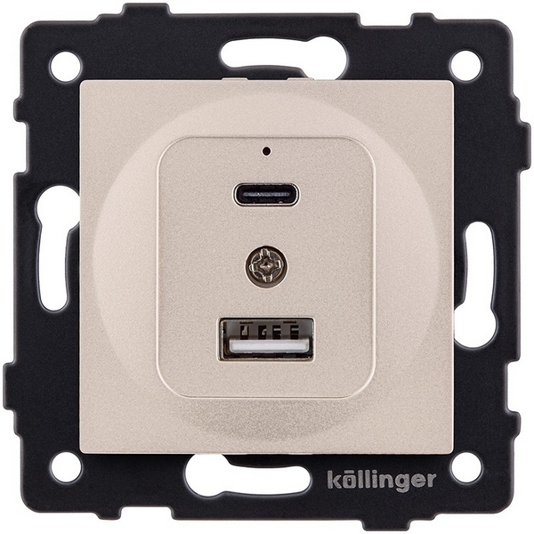 

Розетка USB A+C 20W золотой Kollinger REA-037GD для Aspekt, Eleganz, Reflex, Золото, Aspekt REA-037GD
