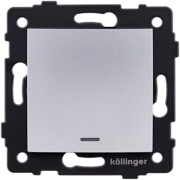 Изображение товара Выключатель проходной одноклавишный с LED подсветкой Kollinger REA-R-004GY 10А/250В