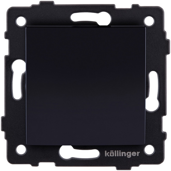 Изображение товара Выключатель кнопочный 1-клавишный 10А/250В черный Kollinger REA-R-005BK