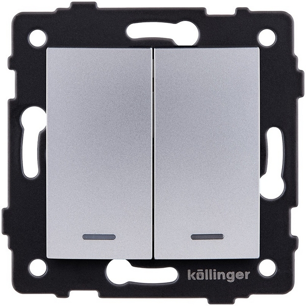

Выключатель 2-клавишный 10А/250В с LED подсветкой, изогнутый, серый Kollinger REA-R-008GY для Aspekt, Eleganz, Reflex, Aspekt REA-R-008GY