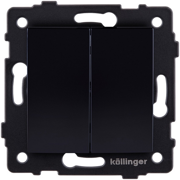 

Выключатель 2-клавишный проходной 10А/250В изогнутый, черный Kollinger REA-R-009BK для Aspekt, Eleganz, Reflex, Aspekt REA-R-009BK